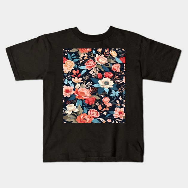 Pattern cute happens flower arrangement Kids T-Shirt by Suldaan Style